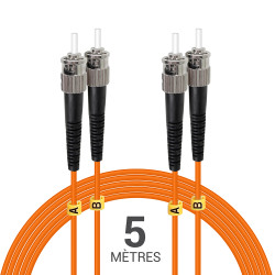 Jarretière optique Multim OM1 62.5/125 duplex Zipp orange ST/ST 5.00m