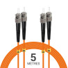 Jarretière optique Multim OM1 62.5/125 duplex Zipp orange ST/ST 5.00m