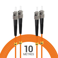 Jarretière optique Multim OM1 62.5/125 duplex Zipp orange ST/ST 10.0m