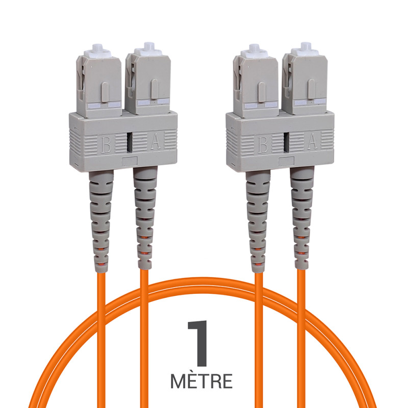 Jarretière optique Multim OM1 62.5/125 duplex Zipp orange SC/SC 1.00m