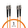 Jarretière optique Multim OM2 50/125 duplex Zipp orange ST/ST 1.00m