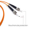 Jarretière optique Multim OM2 50/125 duplex Zipp orange ST/ST 3.00m