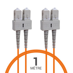 Jarretière optique Multim OM2 50/125 duplex Zipp orange SC/SC 1.00m