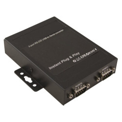 Adaptateur USB 2.0 A mâle / 2 ports RS232 (série) DB9M