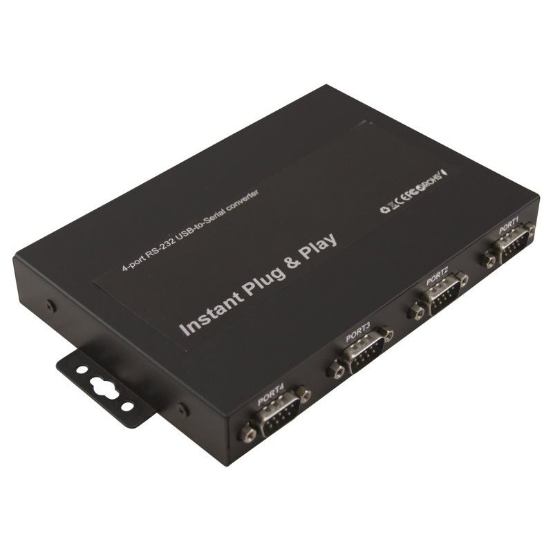 Adaptateur USB 2.0 A mâle / 4 ports RS232 (série) DB9M