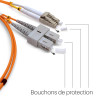 Jarretière optique Multim OM2 50/125 duplex Zipp orange SC/LC 5.00m