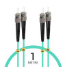 Jarretière opti Multim OM3 50/125 duplex Zipp aqua Turq ST/ST 1.00m