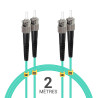 Jarretière opti Multim OM3 50/125 duplex Zipp aqua Turq ST/ST 2.00m