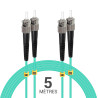 Jarretière opti Multim OM3 50/125 duplex Zipp aqua Turq ST/ST 5.00m