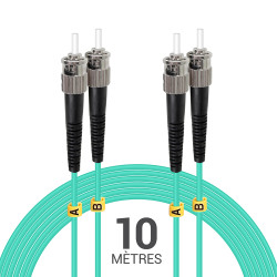 Jarretière opti Multim OM3 50/125 duplex Zipp aqua Turq ST/ST 10.00m