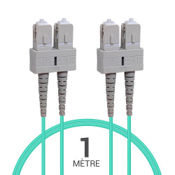 Jarretière opti Multim OM3 50/125 duplex Zipp aqua Turq SC/SC 1.00m