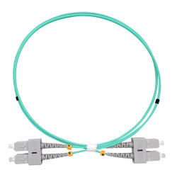 Jarretière opti Multim OM3 50/125 duplex Zipp aqua Turq SC/SC 1.00m
