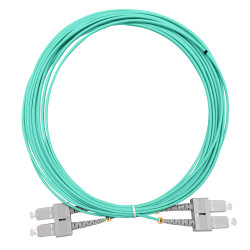 Jarretière opti Multim OM3 50/125 duplex Zipp aqua Turq SC/SC 5.00m