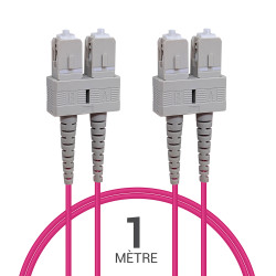 Jarretière optique multimode OM4 50/125 duplex Zipp rose SC/SC 1.00m
