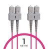 Jarretière optique multimode OM4 50/125 duplex Zipp rose SC/SC 1.00m