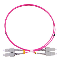 Jarretière optique multimode OM4 50/125 duplex Zipp rose SC/SC 1.00m