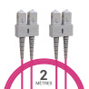 Jarretière optique multimode OM4 50/125 duplex Zipp rose SC/SC 2.00m