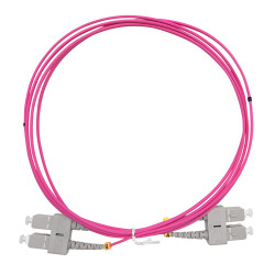 Jarretière optique multimode OM4 50/125 duplex Zipp rose SC/SC 2.00m