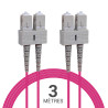 Jarretière optique multimode OM4 50/125 duplex Zipp rose SC/SC 3.00m
