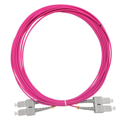 Jarretière optique multimode OM4 50/125 duplex Zipp rose SC/SC 5.00m