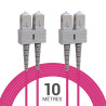 Jarretière optique multimode OM4 50/125 duplex Zipp rose SC/SC 10.00m