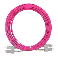 Jarretière optique multimode OM4 50/125 duplex Zipp rose SC/SC 10.00m