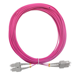 Jarretière optique multimode OM4 50/125 duplex Zipp rose SC/SC 15.00m