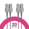 Jarretière optique multimode OM4 50/125 duplex Zipp rose SC/SC 20.00m