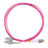 Jarretière optique multimode OM4 50/125 duplex Zipp rose SC/LC 1.00m