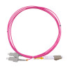 Jarretière optique multimode OM4 50/125 duplex Zipp rose SC/LC 2.00m