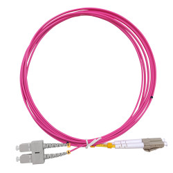 Jarretière optique multimode OM4 50/125 duplex Zipp rose SC/LC 3.00m