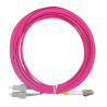 Jarretière optique multimode OM4 50/125 duplex Zipp rose SC/LC 10.00m