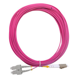 Jarretière optique multimode OM4 50/125 duplex Zipp rose SC/LC 15.00m