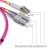 Jarretière optique multimode OM4 50/125 duplex Zipp rose SC/LC 20.00m
