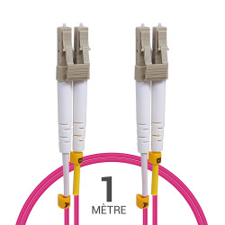 Jarretière optique multimode OM4 50/125 duplex Zipp rose LC/LC 1.00m