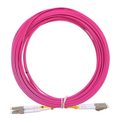 Jarretière optique multimode OM4 50/125 duplex Zipp rose LC/LC 10.00m