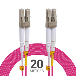 Jarretière optique multimode OM4 50/125 duplex Zipp rose LC/LC 20.00m