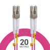 Jarretière optique multimode OM4 50/125 duplex Zipp rose LC/LC 20.00m