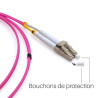 Jarretière optique multimode OM4 50/125 duplex Zipp rose LC/LC 20.00m