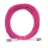 Jarretière optique multimode OM4 50/125 duplex Zipp rose LC/LC 20.00m