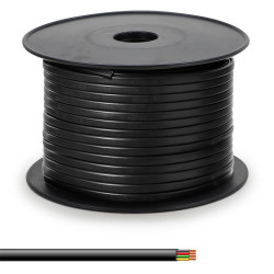 Bobine de câble plat 4 conducteurs RJ11 100.00m noire
