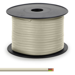 Bobine de câble plat 4 conducteurs RJ11 100.00m beige