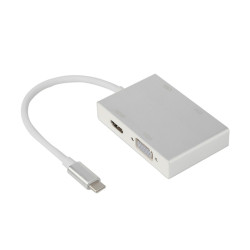 Adaptateur USB 3.1 Type C mâle à HDMI/VGA/DVI/USB 3.0 femelle 0.15m