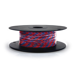 Jarretière téléphonique 2 fils cuivre bleu/rouge touret plast. 100m
