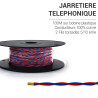 Jarretière téléphonique 2 fils cuivre bleu/rouge touret plast. 100m