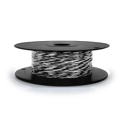 Jarretière téléphonique 2 fils cuivre noir/blanc touret plast. 100m