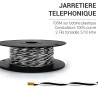 Jarretière téléphonique 2 fils cuivre noir/blanc touret plast. 100m