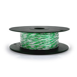 Jarretière téléphonique 2 fils cuivre vert/blanc touret plast. 100m