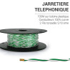 Jarretière téléphonique 2 fils cuivre vert/blanc touret plast. 100m