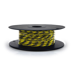 Jarretière téléphonique 2 fils cuivre jaune/noir touret plast. 100m